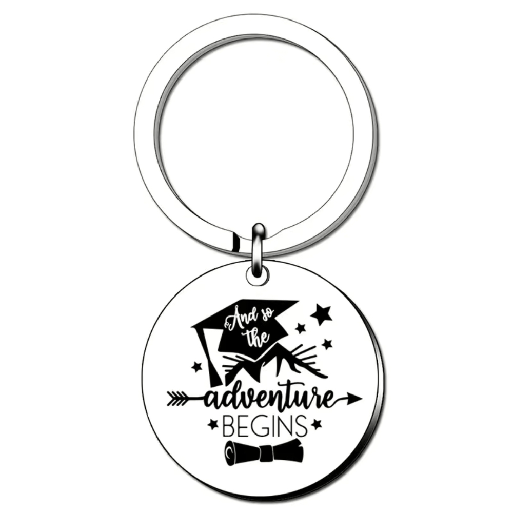 3/$25 And So The Adventure Begins Stainless Steel Keychain NEW